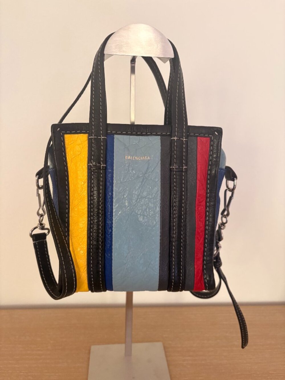Balenciaga XXS Multi-Striped Bazar Tote